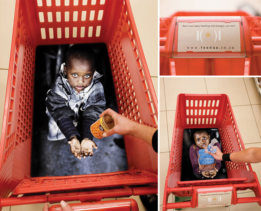 children in shopping trolley